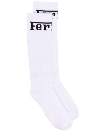 Ferrari Man's Cotton Terry Socks - White