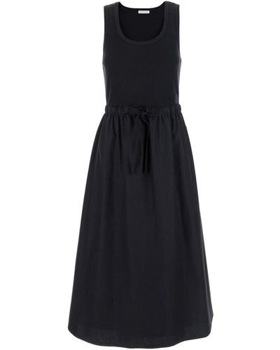 Moncler Maxi Dress With Drawstring - Black