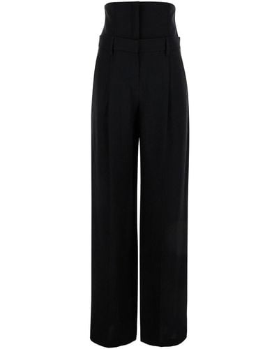Brunello Cucinelli High Waisted Tailored Trousers - Black