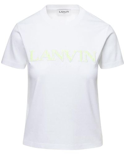 Lanvin T-Shirt Fit Classico Con Logo Frontale Bianca - Bianco