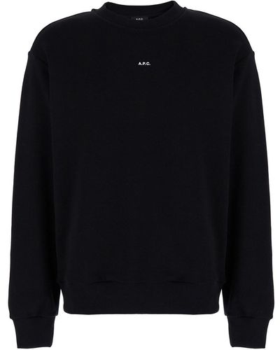A.P.C. Crewneck Sweatshirt With Micro Logo - Black