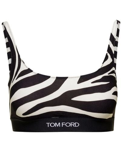 Tom Ford And Zebra-Striped Bralette - Black