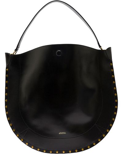 Isabel Marant 'Oskan Hobo' Shoulder Bag With Studs Trim - Black