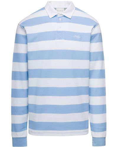 Drole de Monsieur Light And Striped Polo Shirt With Logo Em - Blue