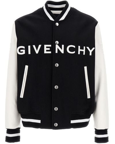 Givenchy Varsity Jacket With Logo Lettering Detail - Black