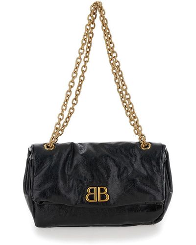 Balenciaga 'Monaco Chain' Shoulder Bag - Black