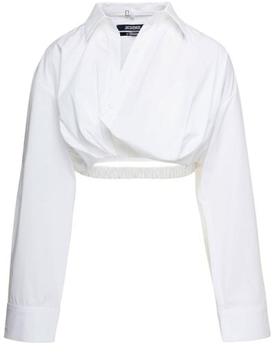 Jacquemus 'La Chemise Bahia' Cropped Shirt - White