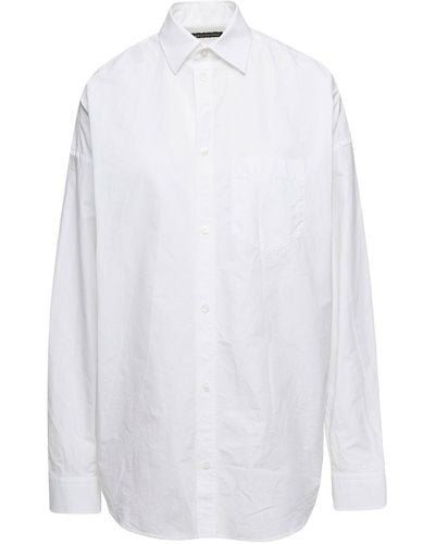 Balenciaga Shirt With Maxi Logo - White