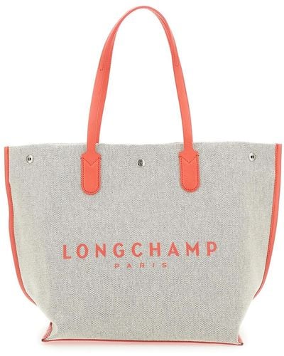 Longchamp 'Roseau' Tote Bag With Logo Print - White