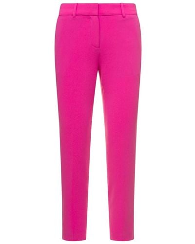 MICHAEL Michael Kors Fuchsia Slim Pants With Belt Loops - Pink