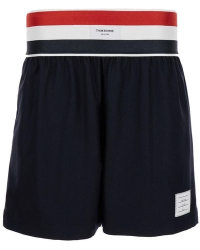 Thom Browne Rwb Striped Shorts - Blue