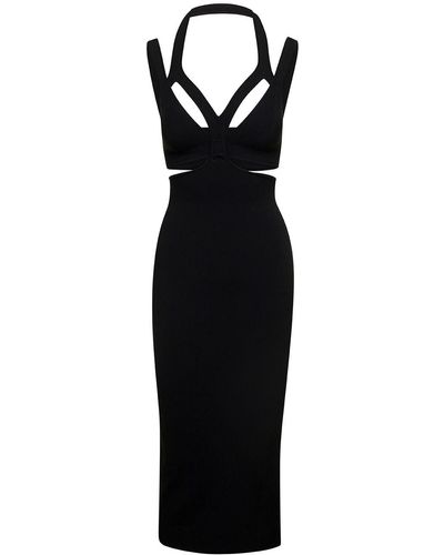Dion Lee 'Interlink' Midi Dress With Cut-Out Detail - Black