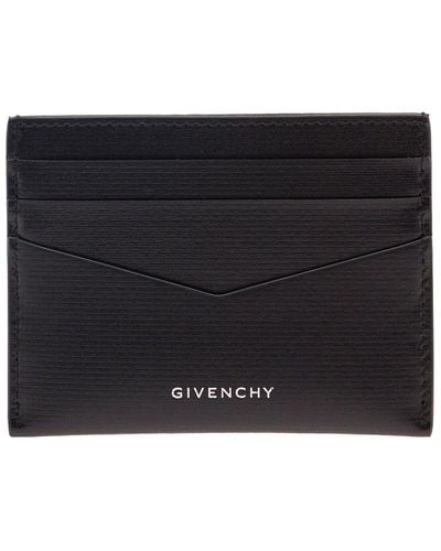 Givenchy Portacarte Con Logo Impresso Argento - Nero