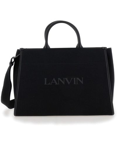Lanvin Tote Bag Mm With Strap - Nero