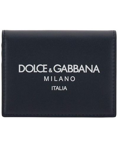 Dolce & Gabbana Portacarte Con Dettaglio Logo Sul Fronte - Blu