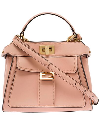 Fendi 'peekaboo Mini' Shoulder Bag - Pink