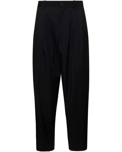 The Row 'Rufus' Oversized Pants With Welt Pocket - Black