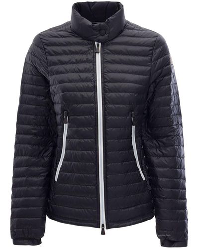 3 MONCLER GRENOBLE 'pontaix' High Neck Down Jacket With Zip Pockets In Stretch Nylon Woman - Blue