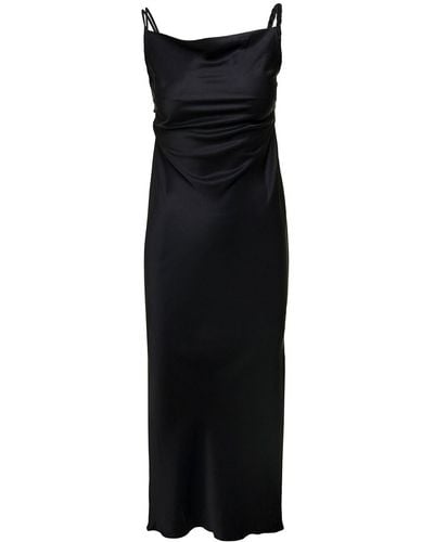 Nanushka Midi Dress With Braided Straps - Black