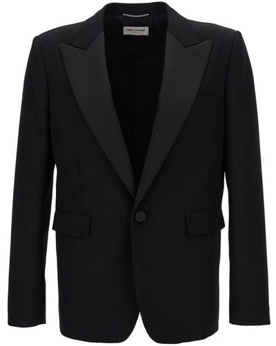 Saint Laurent Single-Breasted Tuxedo Jacket - Black