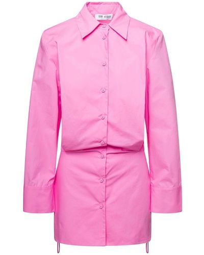 The Attico Margot Cotton Short Dress - Pink