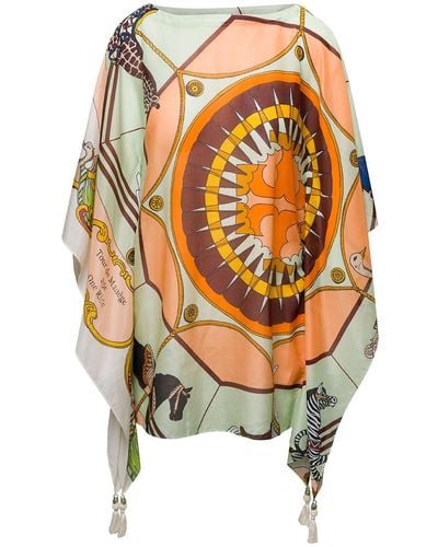 Tory Burch Graphic Print Tunic In Cotton Blend Woman - Multicolor