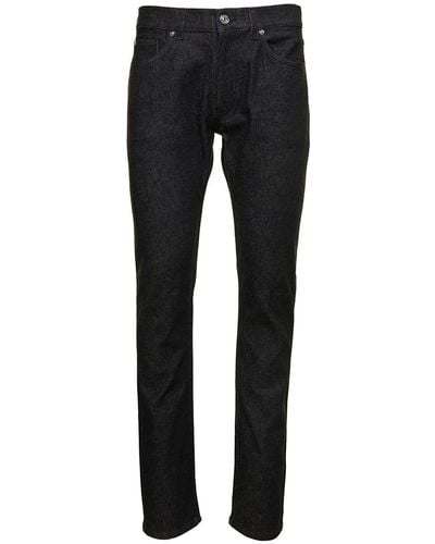 Versace Straight Jeans With Studded Medusa - Black