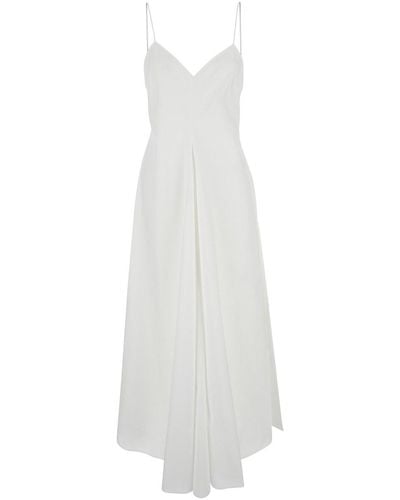 Rohe Long Dress With V Neckline - White