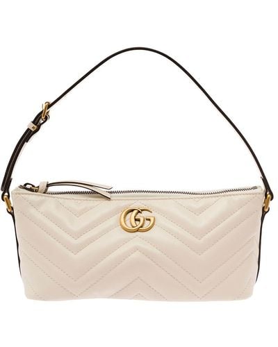 Gucci 'Gg Marmont' Shouldrer Bag With Double G Detail - Metallic
