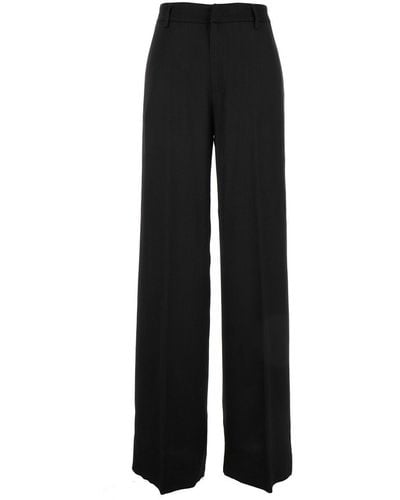 PT Torino 'Lorenza' Relaxed Trousers With Welt Pockets - Black
