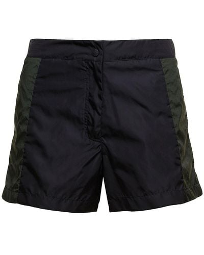 Moncler Bermuda Shorts With Tonal Logo Embroidery - Black