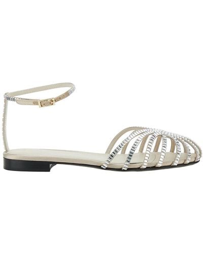 ALEVI 'Rebecca' Sandals With Crystals - White