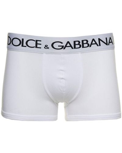 Dolce & Gabbana Boxer Briefs With Branded Waistband - Blue