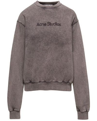 Acne Studios Sweatshirt With Logo - Grey