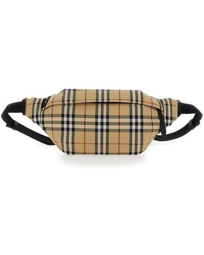 Burberry Fanny Pack With Vintage Check Print - Metallic