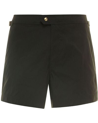 Tom Ford Swim Shorts With Side Buckle In Polyester Man - Black