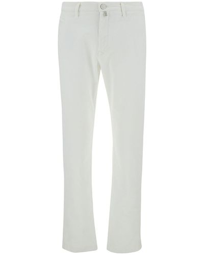 Jacob Cohen 'Bobby' Slim Trousers With Logo Patch - Grey