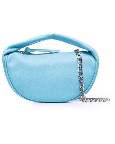 BY FAR Baby Cush Blue Leather Handbag With Chain