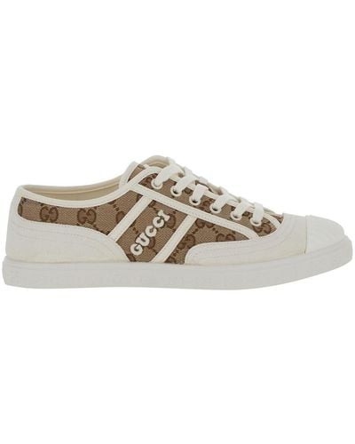 Gucci And Skeakers With Logo Detail - White