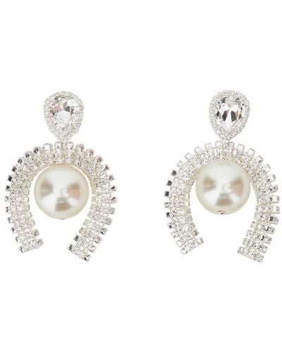 Magda Butrym Colored Earrings With Pendant And Rhinestones - Metallic