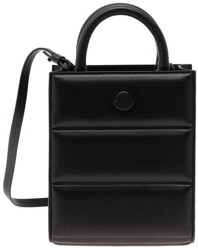 Moncler 'Mini Doudoune' Tote Bag With Tonal Logo Patch - Black