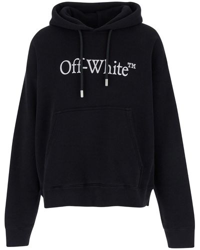 Off-White c/o Virgil Abloh Off- Hoodiw With Logo Lettering Print - Black