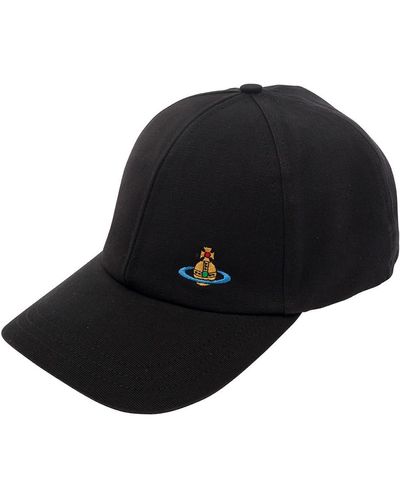 Vivienne Westwood Baseball Cap With Orb Embroidery - Black