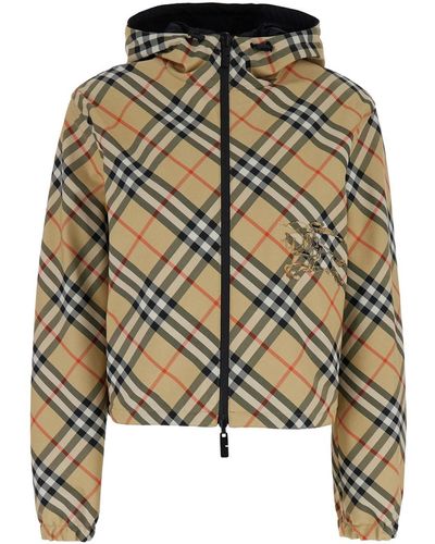 Burberry Jacket With Check Motif - Metallic