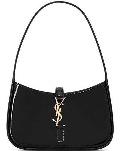 Saint Laurent 'hobo Monogramme Le 5 À 7' Shoulder Bag In Patent Leather Woman - Black
