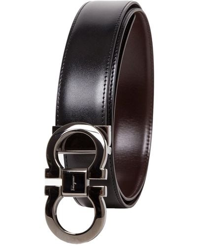 Ferragamo Double Hook Reversible Belt - Black