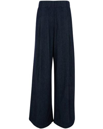Dries Van Noten 'Pila' Wide Trousers With Elastic Waistband - Blue