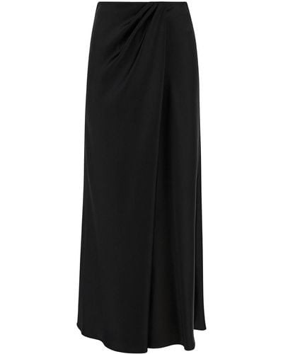Pinko Long Skirt With Draped Detail - Black