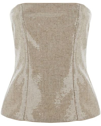FEDERICA TOSI Top With Sequins - Grey