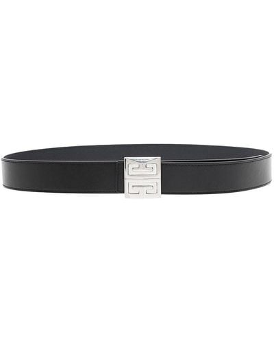 Givenchy Man's Reversible 4g Leather Belt - Black